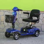 Инвалидна електрическа четириколка Maxmotors 350W със сваляема батерия и MAXI гуми BLUE