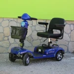 Инвалидна електрическа четириколка Maxmotors 350W със сваляема батерия и MAXI гуми BLUE - Image 2